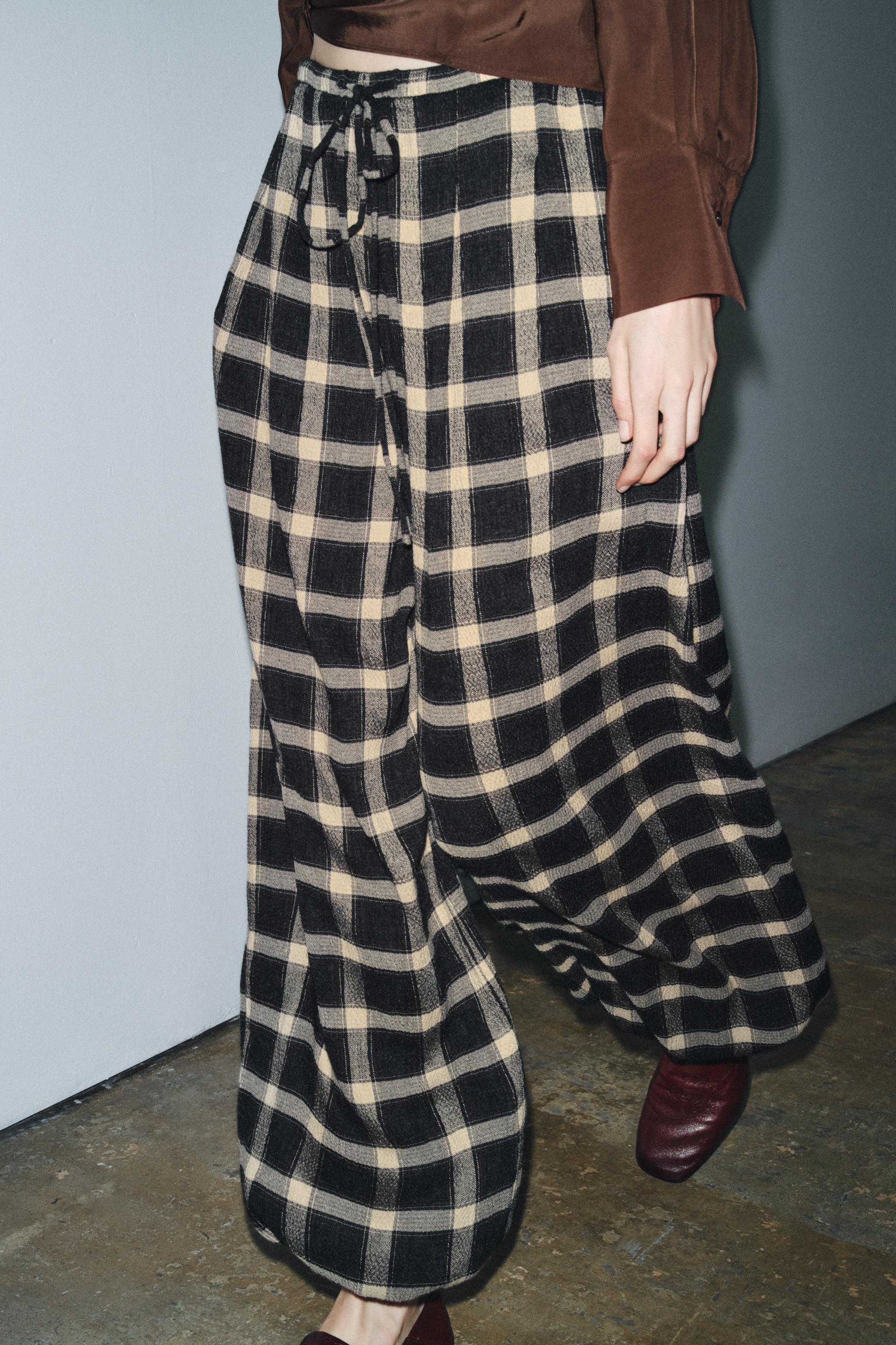 ZW COLLECTION PLAID BALLOON PANTS